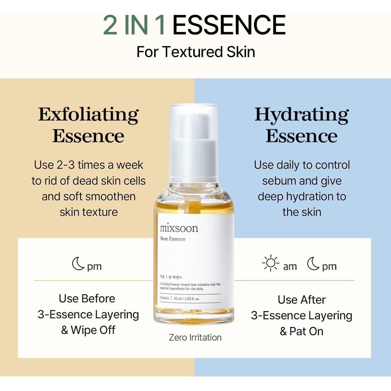 Esencia de Frijol Mixsoon 30 ml Exfoliante Hidratante K-Beauty