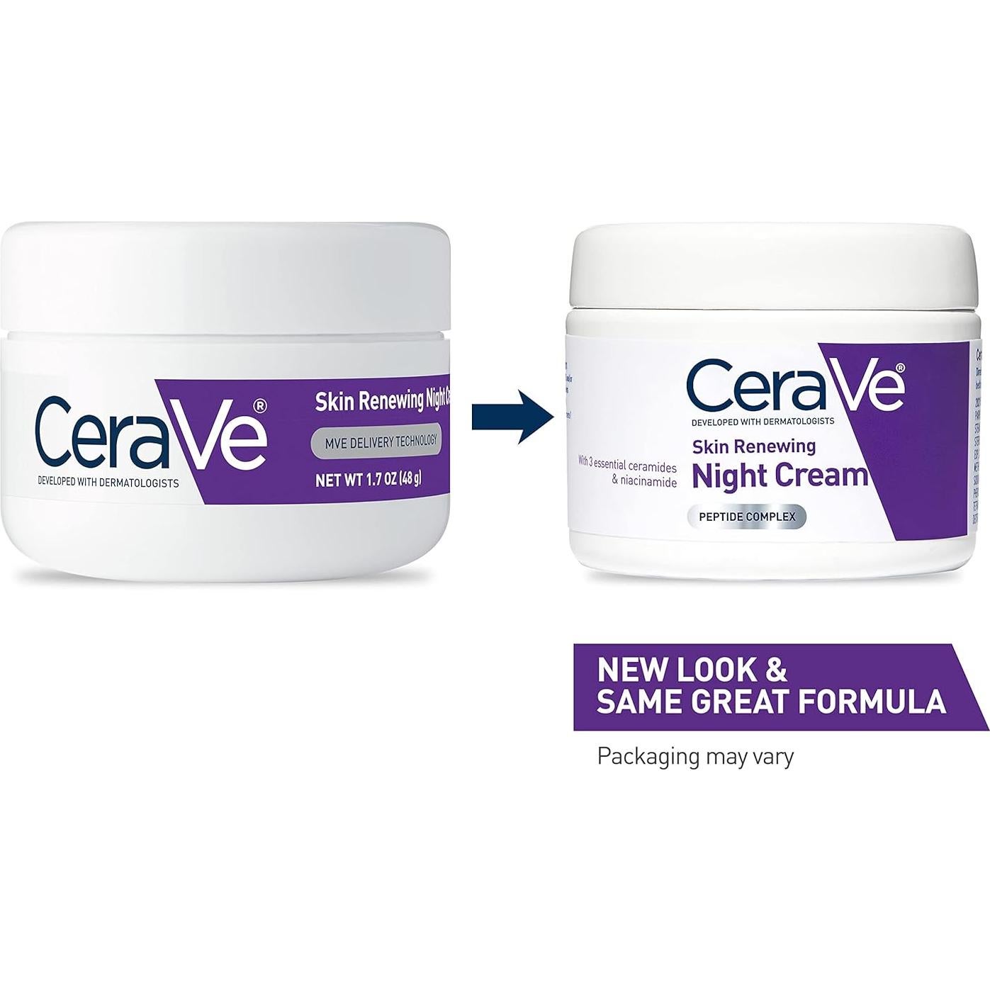 Crema Nocturna CeraVe 48g con Niacinamida y Péptidos