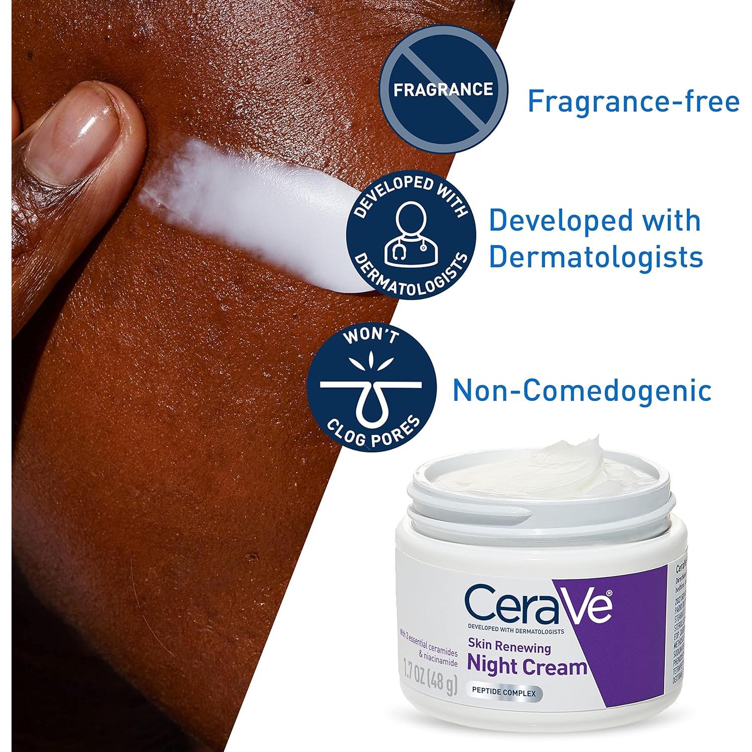 Crema Nocturna CeraVe 48g con Niacinamida y Péptidos