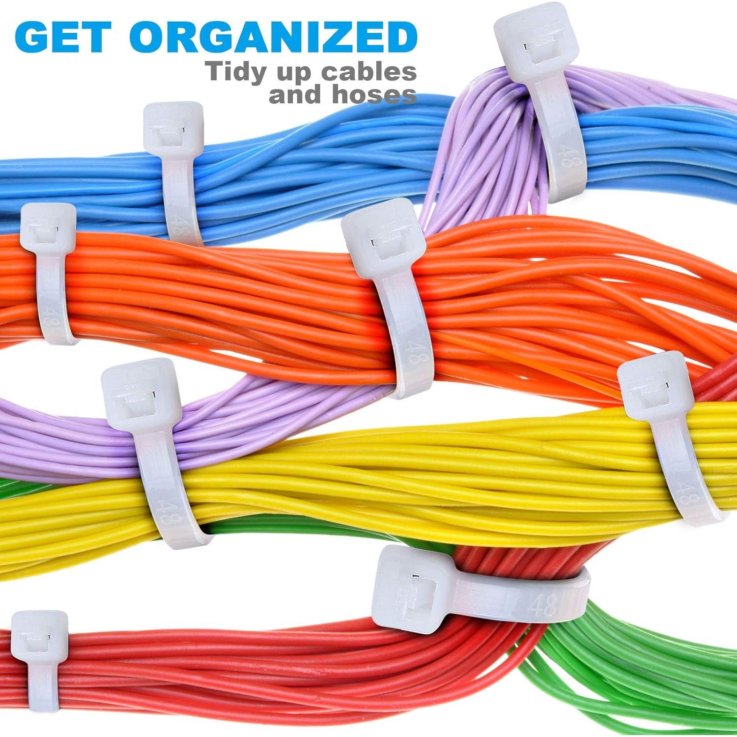 100 Bridas de Nylon Blancas Hmrope 30 cm Alta Resistencia