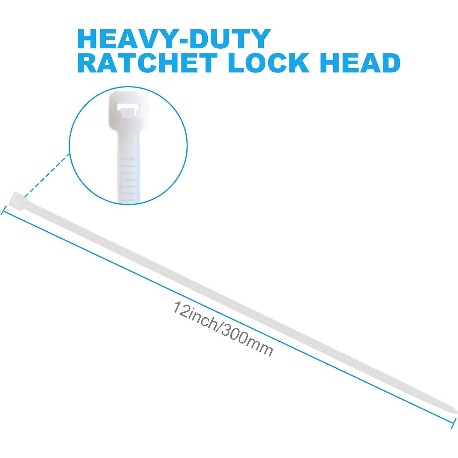 100 Bridas de Nylon Blancas Hmrope 30 cm Alta Resistencia