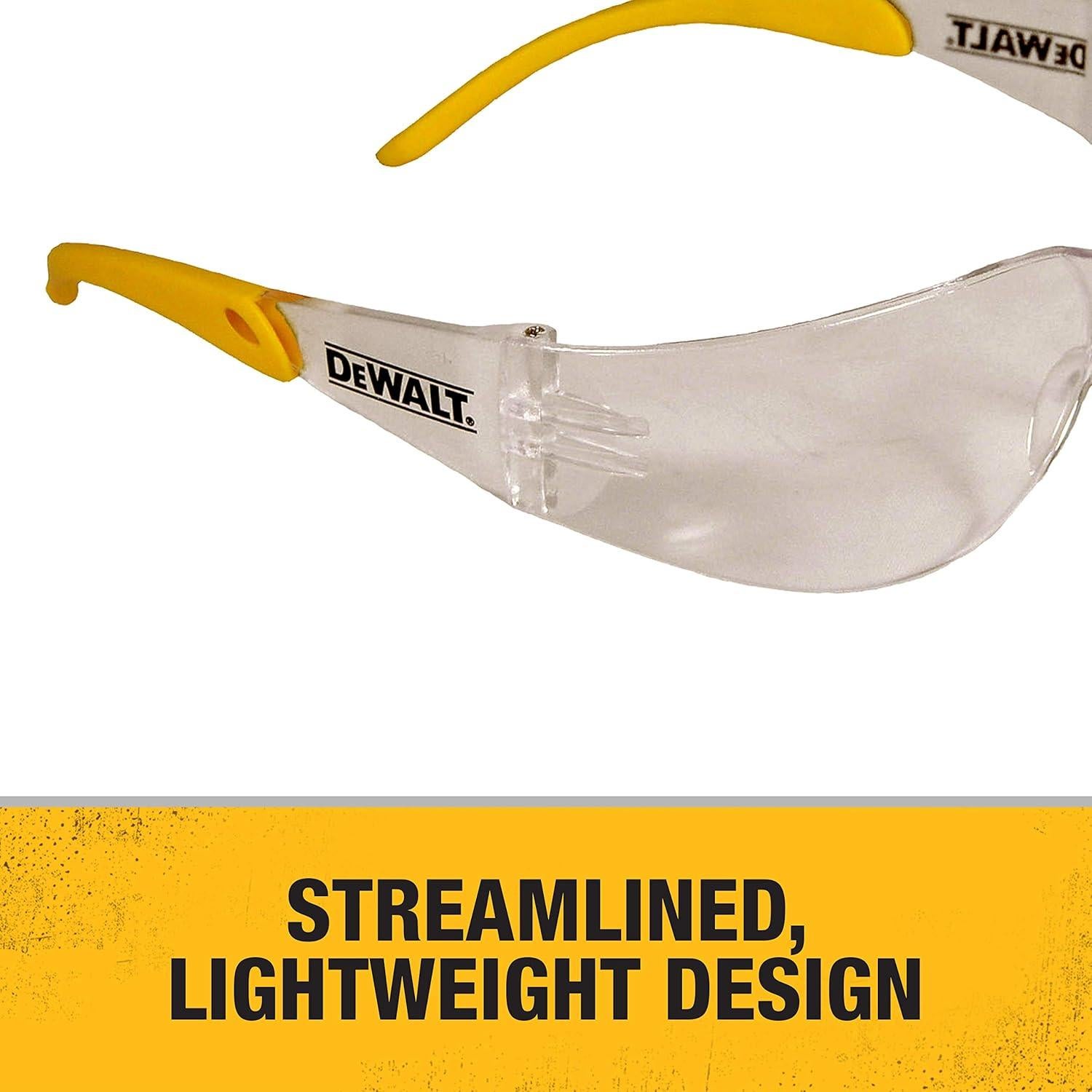 Gafas de Seguridad DEWALT DPG54-9C Ligeras UV 99.9% (Paquete de 2)