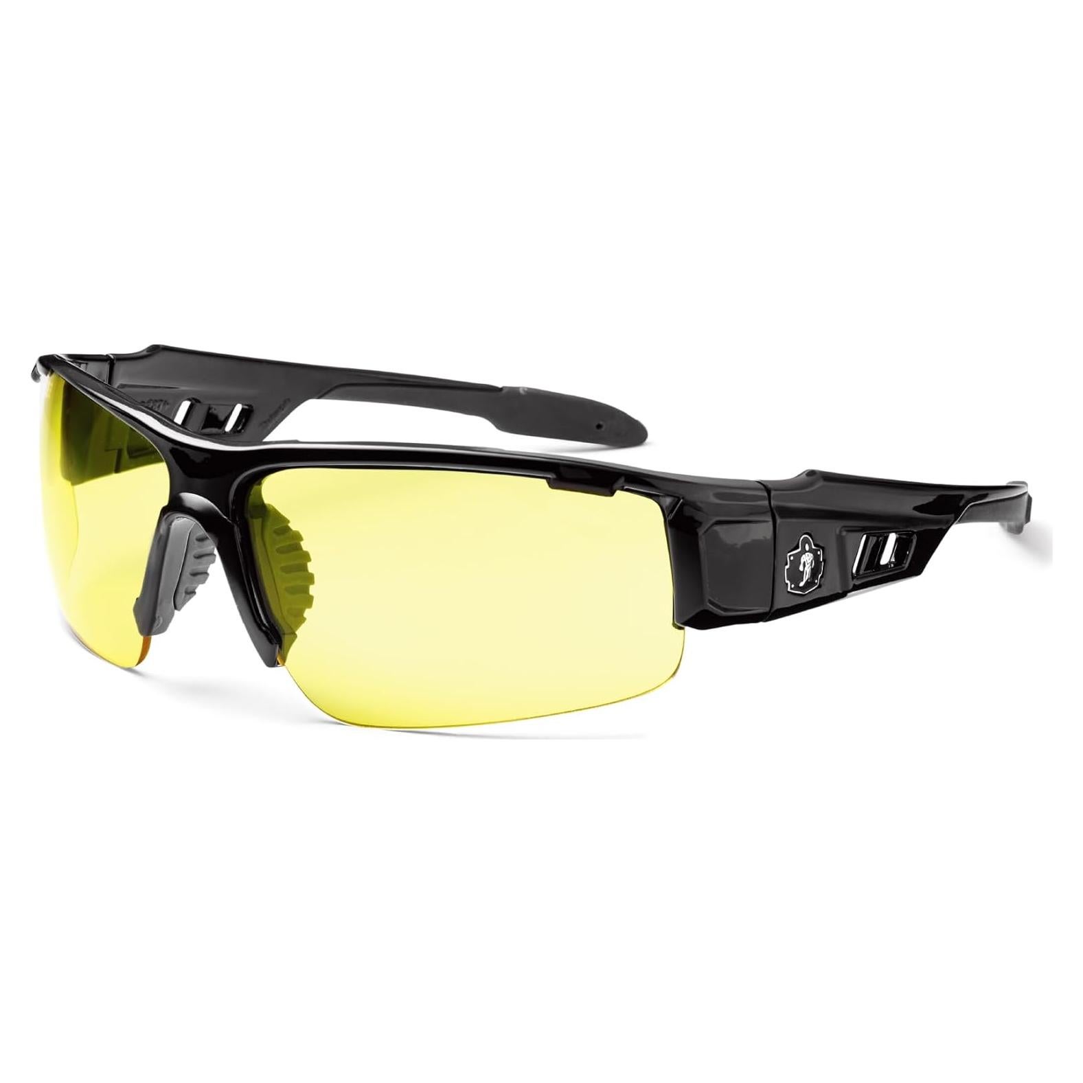 Gafas de Seguridad Ergodyne Skullerz DAGR - Marco Negro, Lente Amarillo