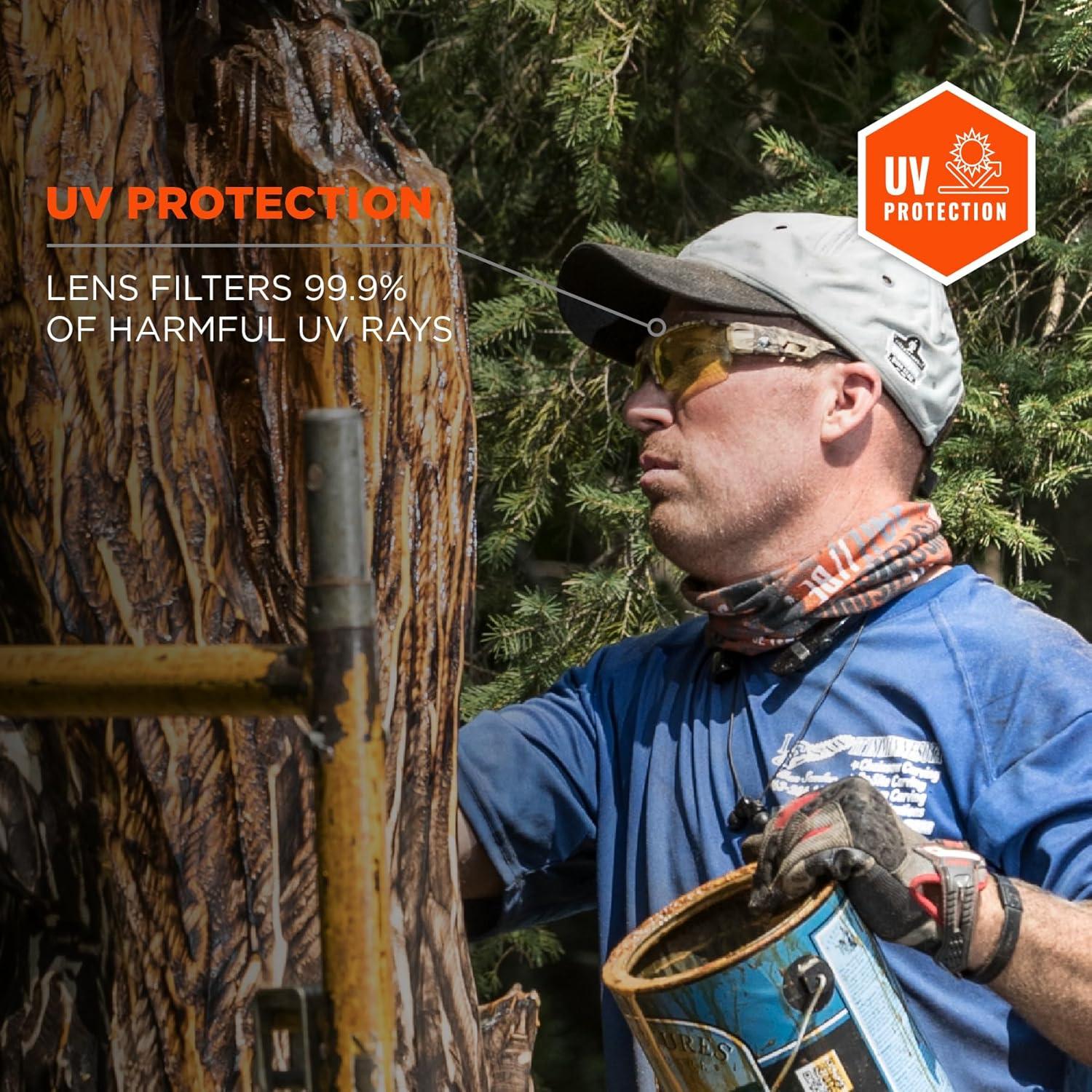 Gafas de Seguridad Ergodyne Skullerz DAGR - Marco Negro, Lente Amarillo