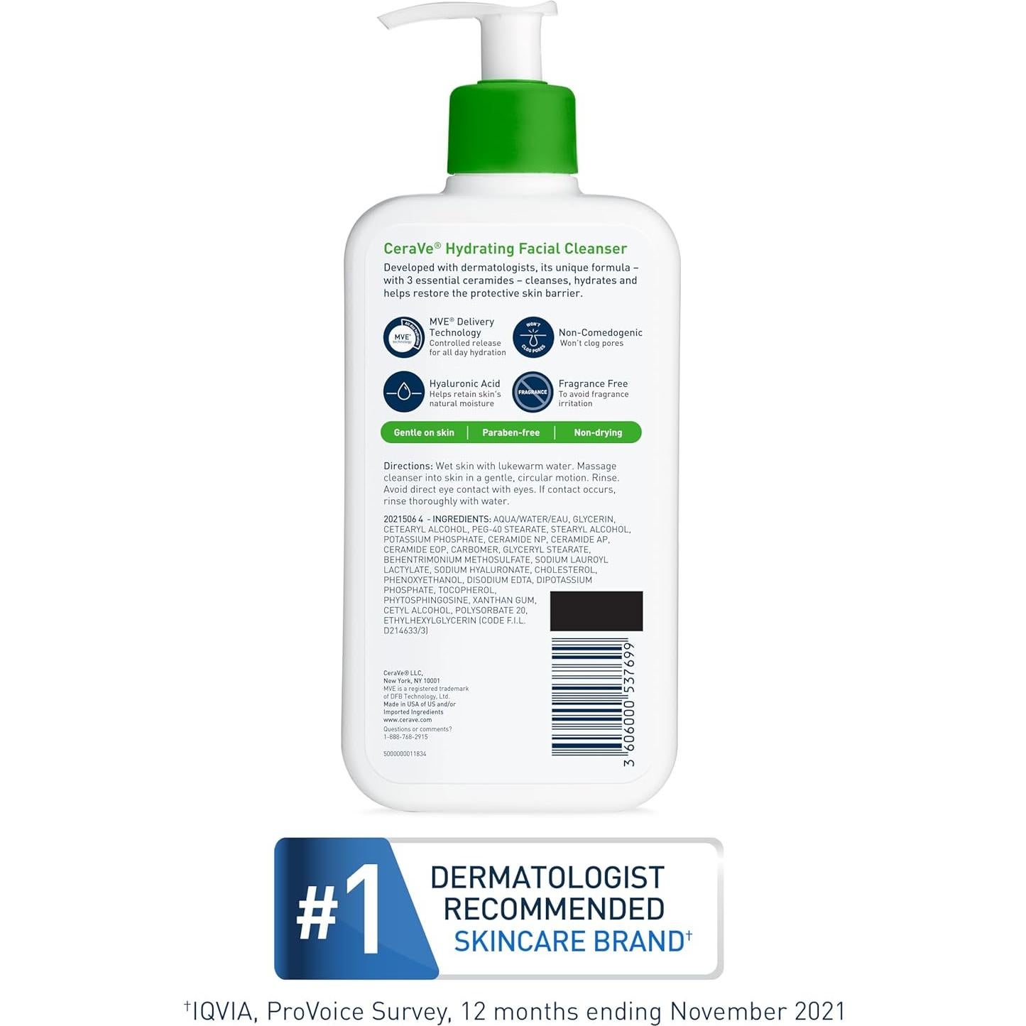 CeraVe Limpiador Facial Hidratante 473ml Piel Seca Ceramidas