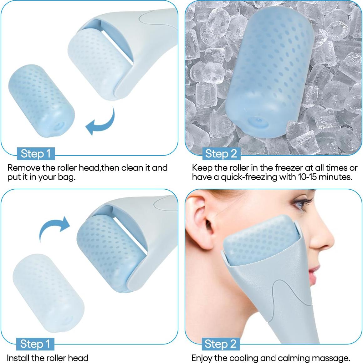 Rodillo de Hielo Fronnor para Cara y Ojos - Azul Humo