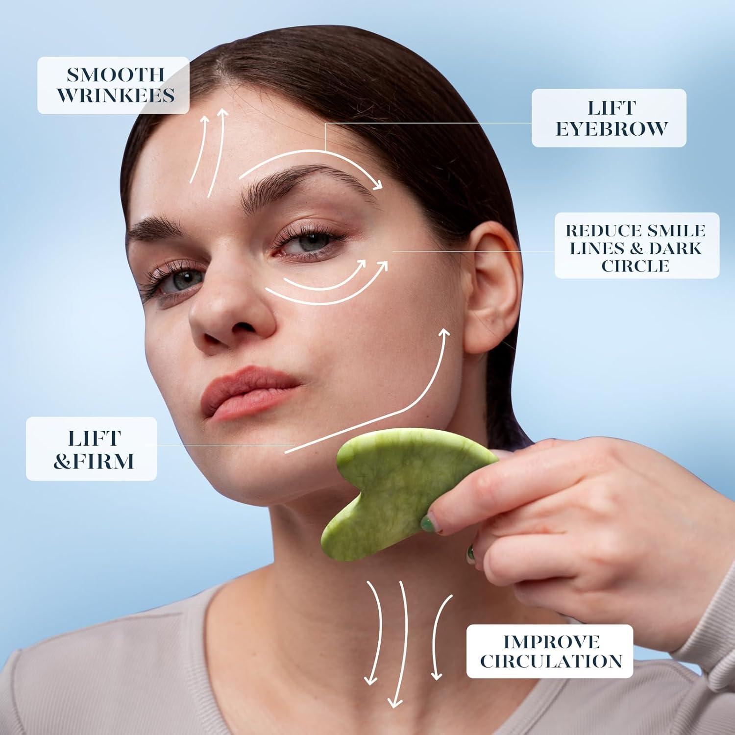 Rodillo de Hielo Facial BAIMEI Rosa + Gua Sha + Cuidado Piel