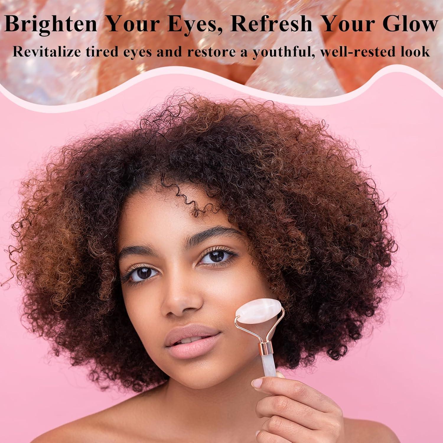 Rodillo Facial de Jade Rosa Crystal Lemon - Antienvejecimiento