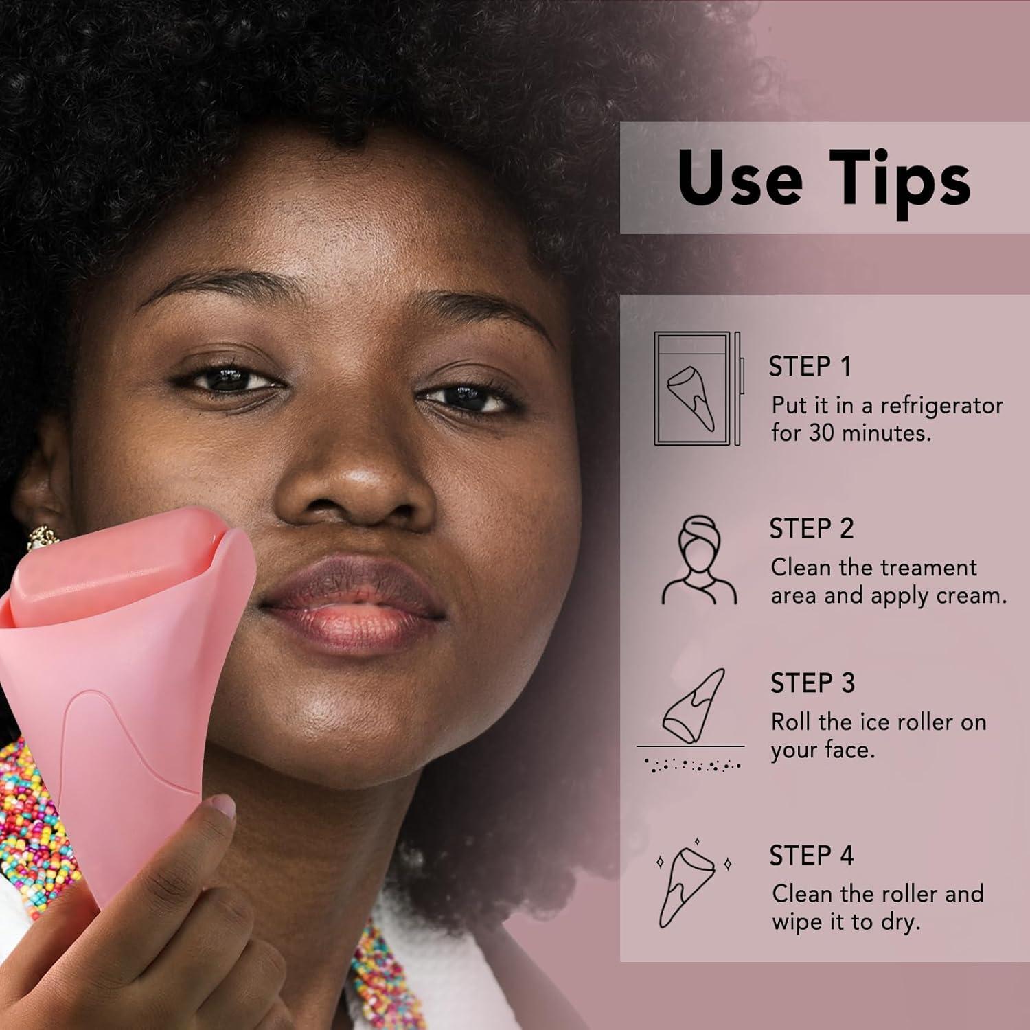 Rodillo de Hielo Huefull Rosa para la Cara - Cuidado Facial