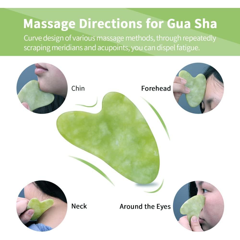 Juego de Rodillo de Jade Natural 3 en 1 SUPTEC Rosa