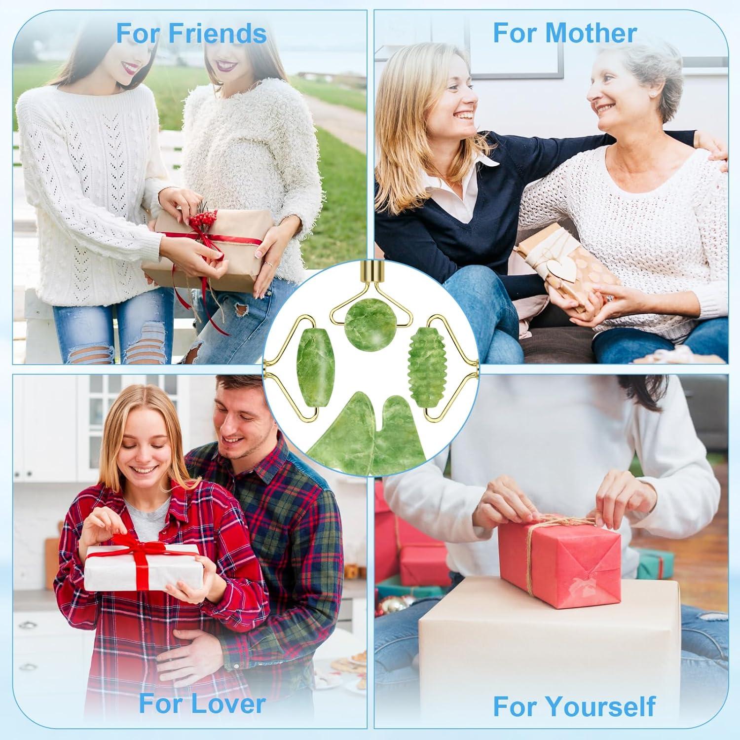 Juego de Rodillo de Jade y Gua Sha RiguiUS - Cuidado Facial