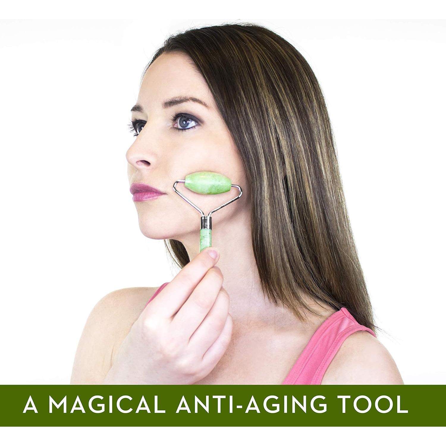 Rodillo de Jade Kimkoo 3 en 1 Masaje Facial Antienvejecimiento