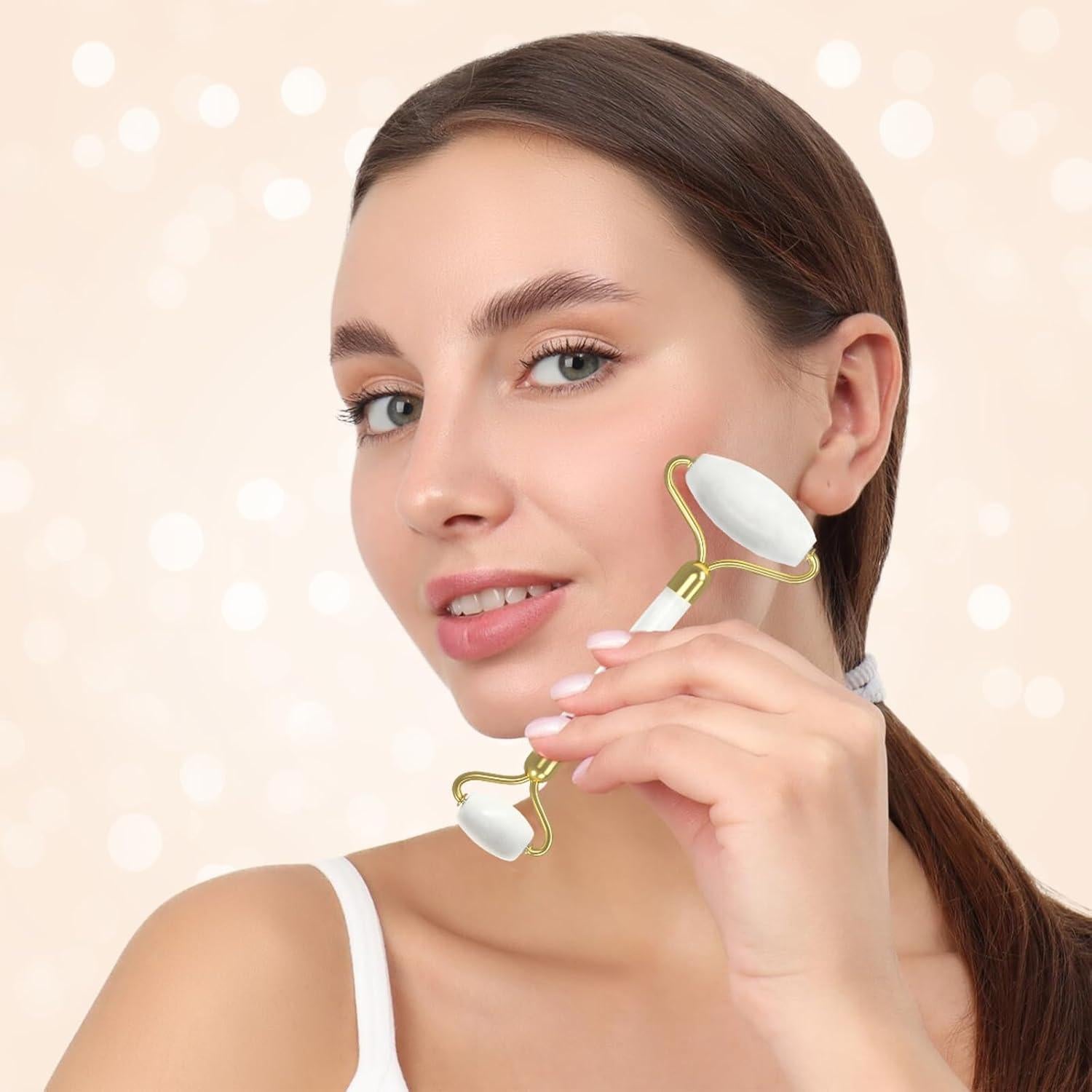 Juego de Masaje Facial Gua Sha y Rodillo de Jade YLTNEUQER