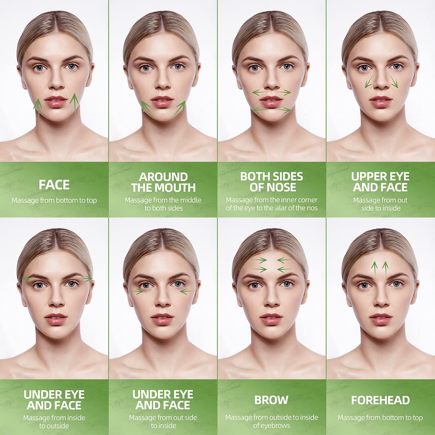 Rodillo Facial de Jade Natural AECW Verde Sin Ruido