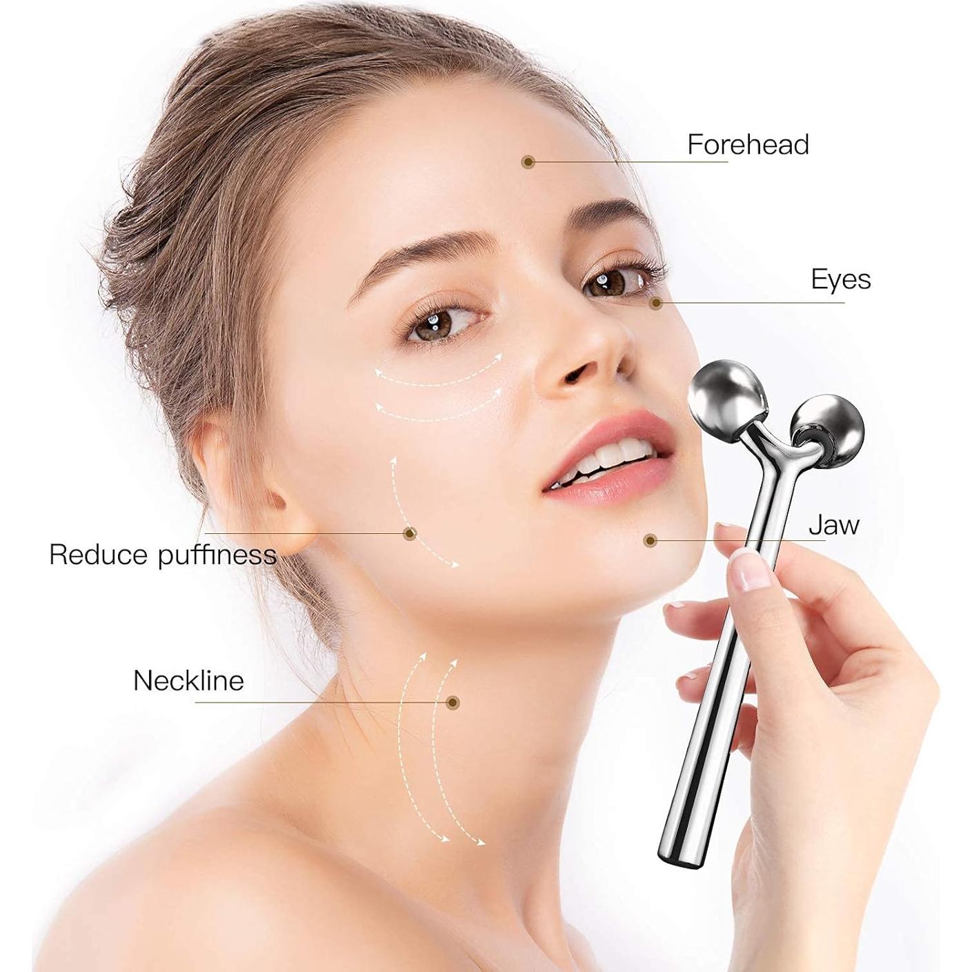 Rodillo Facial Tekson 3D Antienvejecimiento Zinc 17.78cm