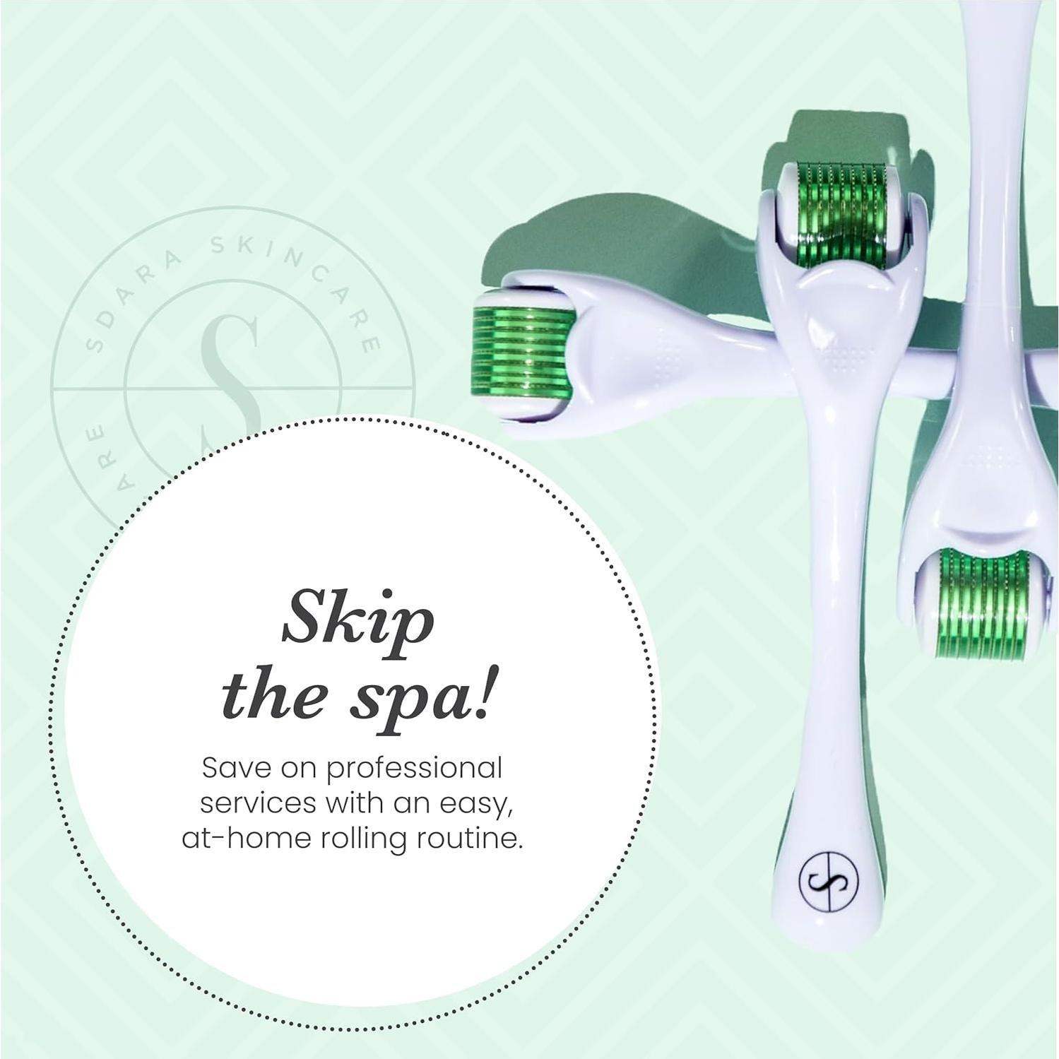 Rodillo Derma Sdara Microneedling para la Cara - Blanco