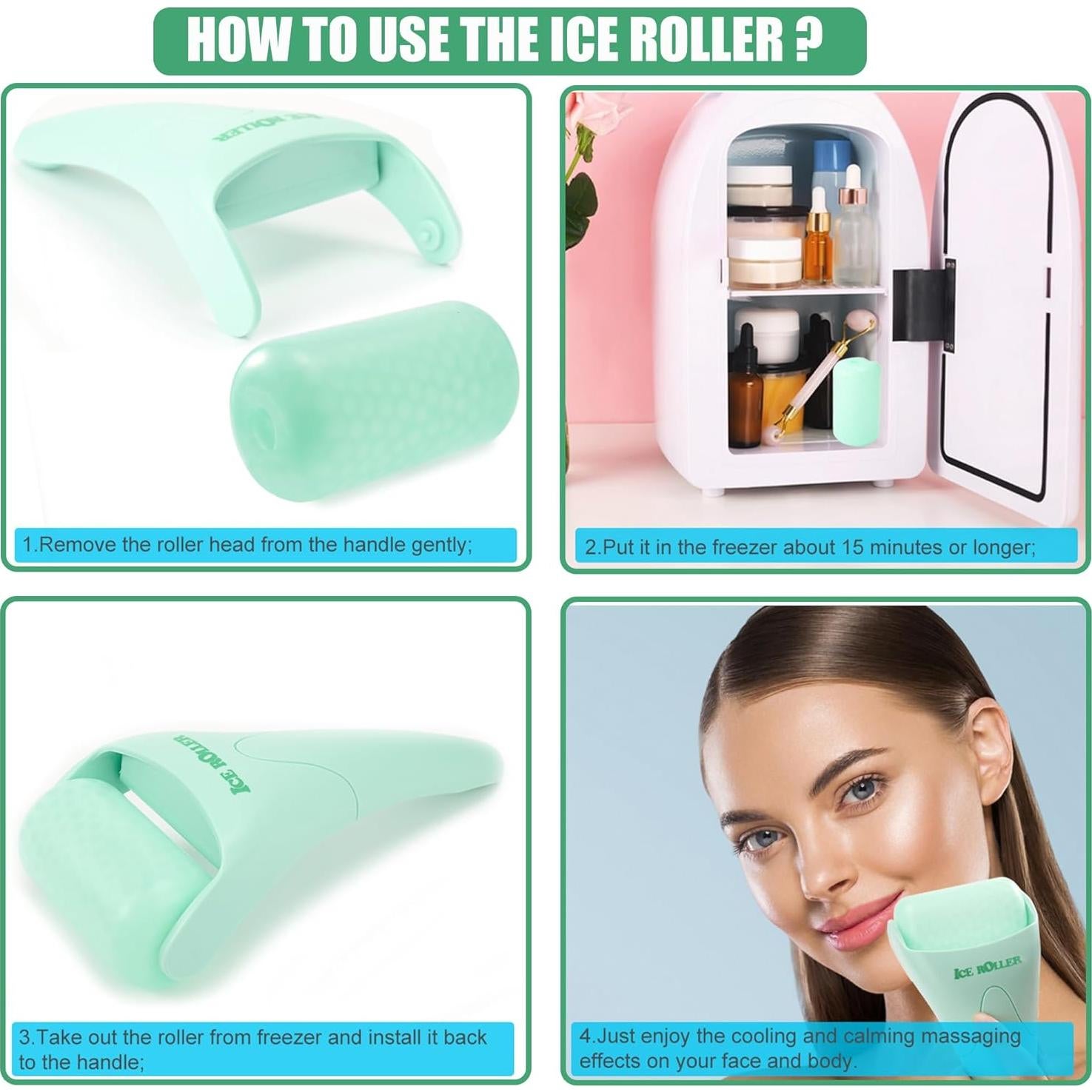 Rodillo de Hielo Wonderwin 2 Piezas para Masaje Facial