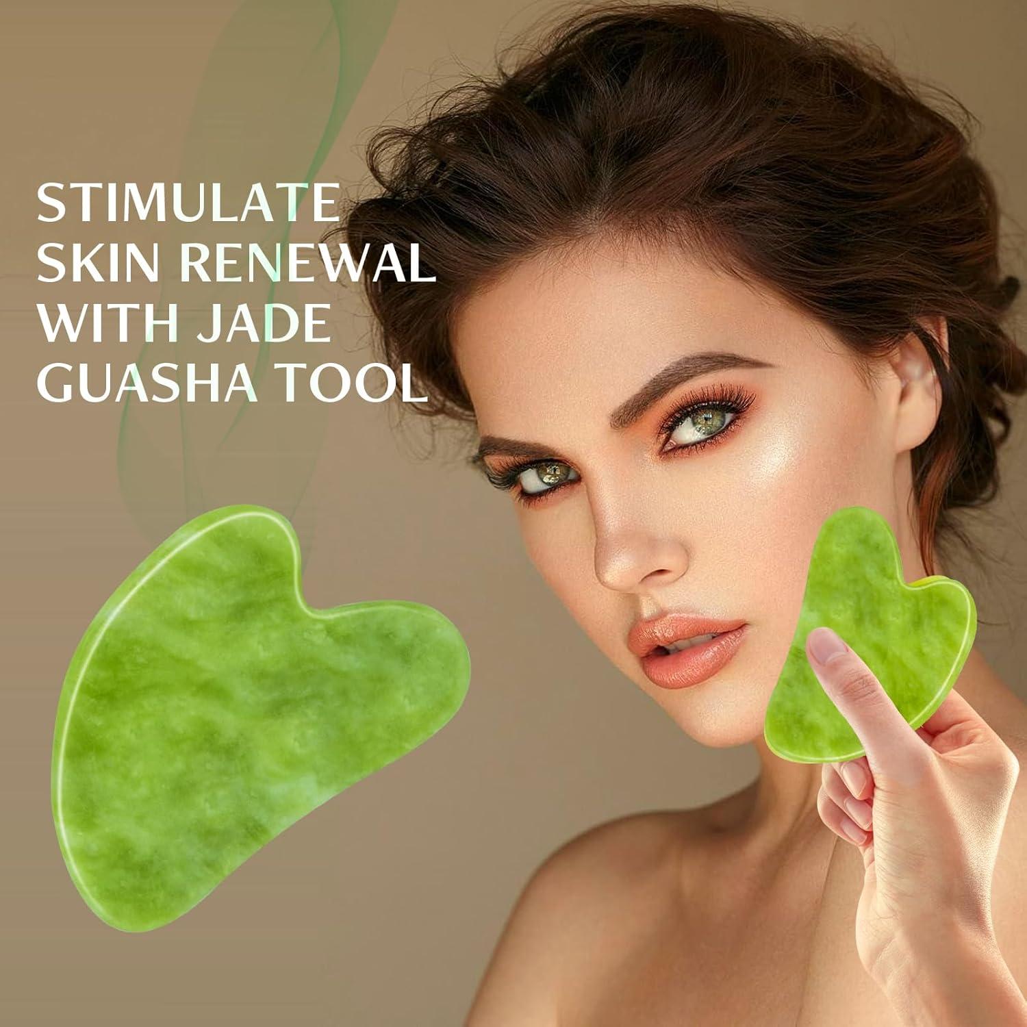 Rodillo de Jade Disemot y Gua Sha Facial Antienvejecimiento