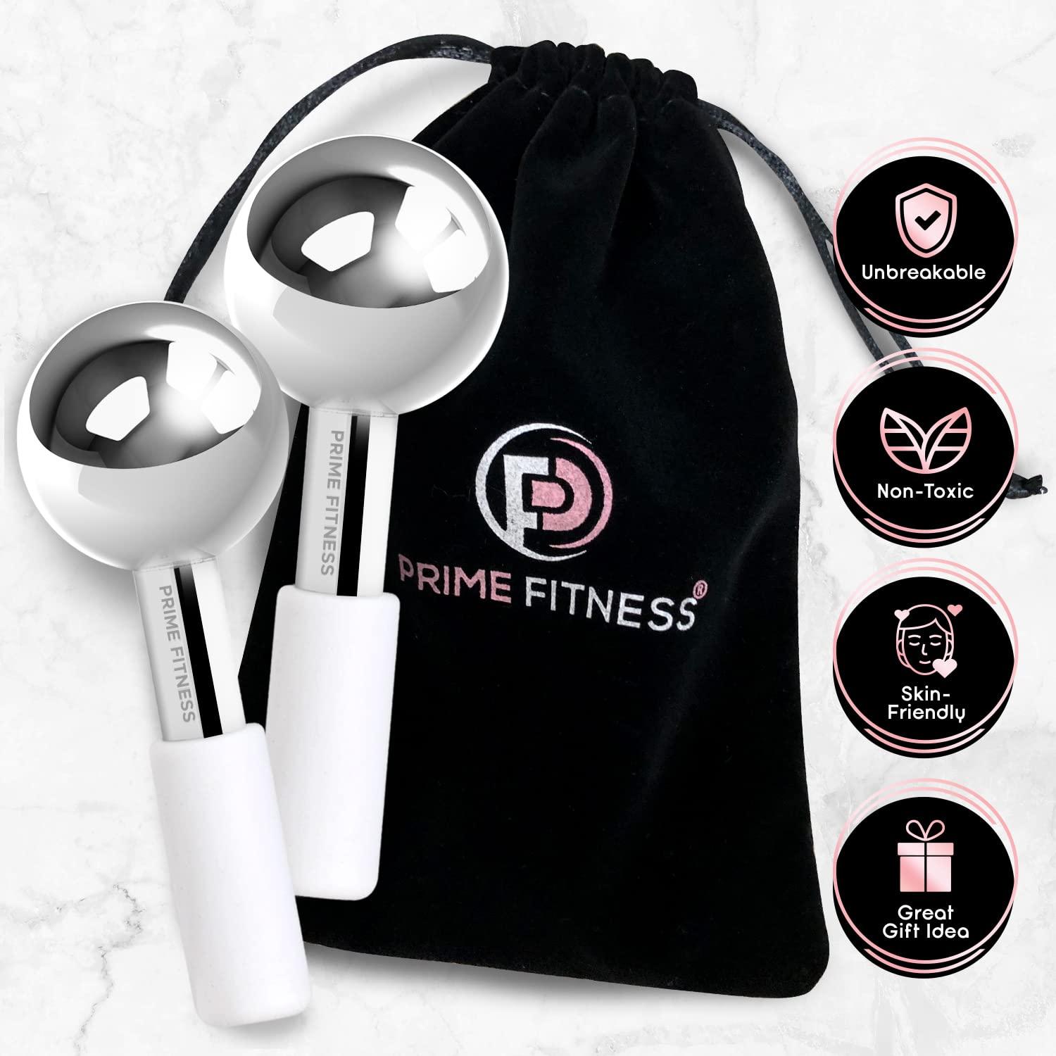 Esferas de Hielo Prime Fitness para Masaje Facial - Blanco