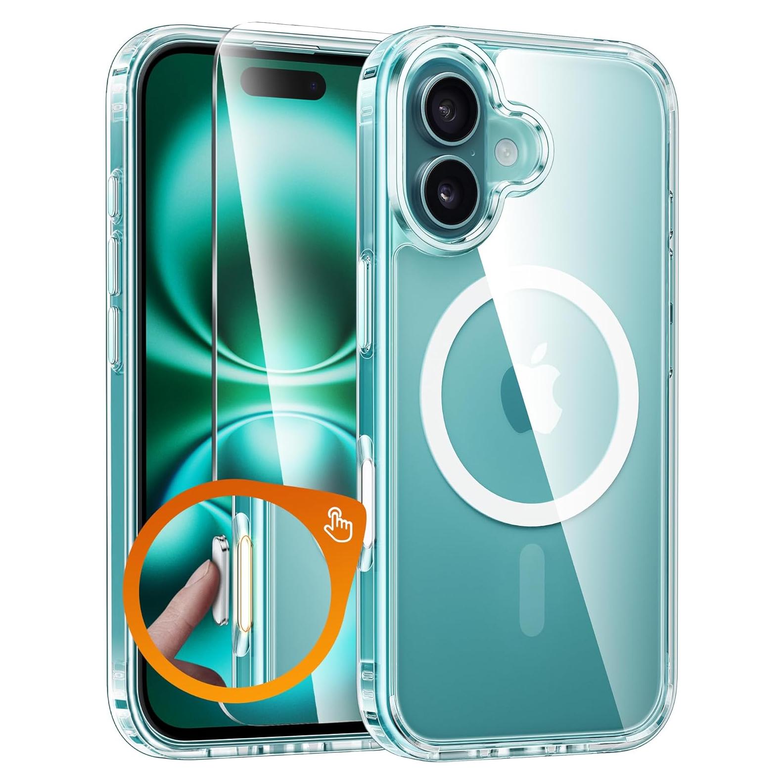 Funda FNTCASE para iPhone 16 Transparente - Protección Militar