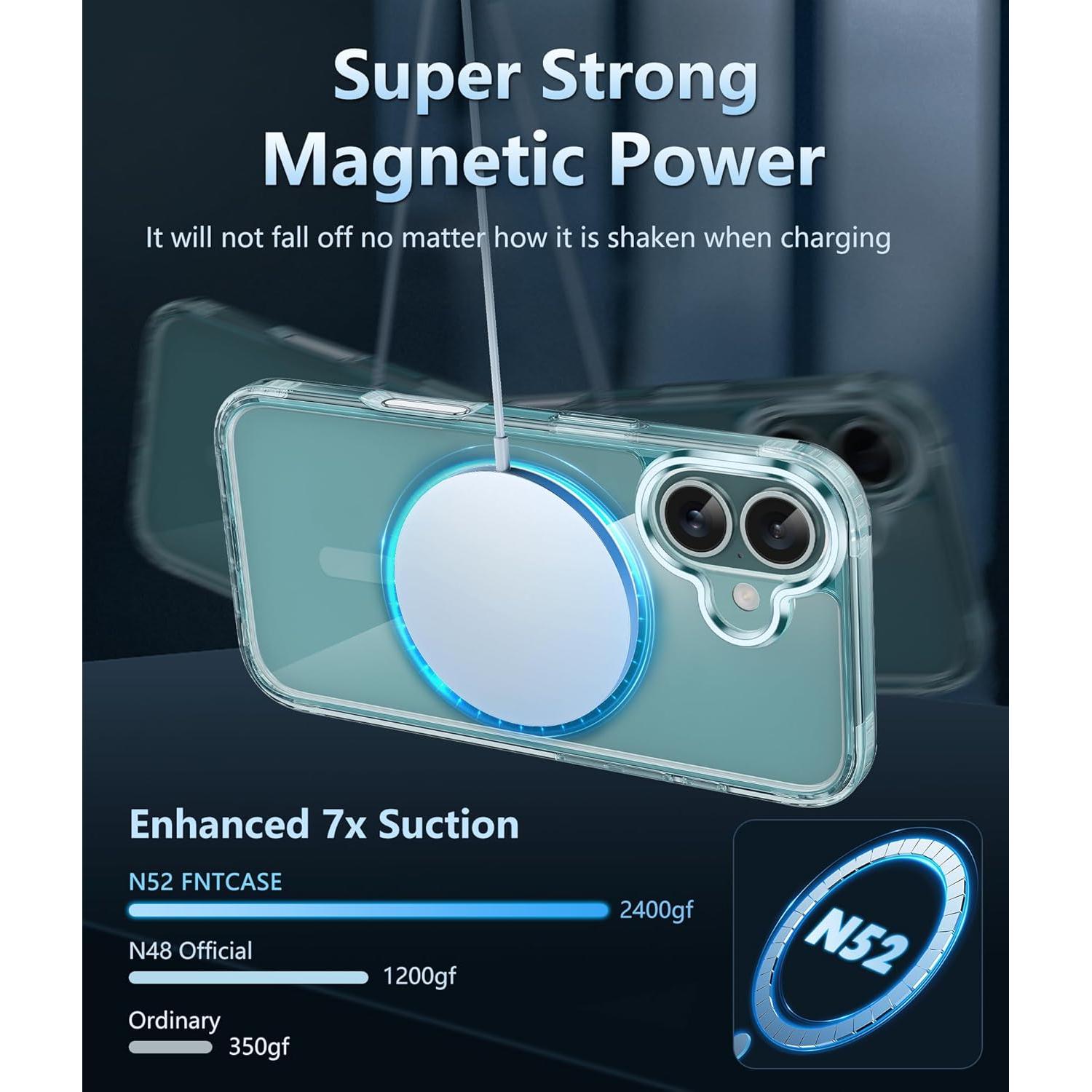 Funda FNTCASE para iPhone 16 Transparente - Protección Militar