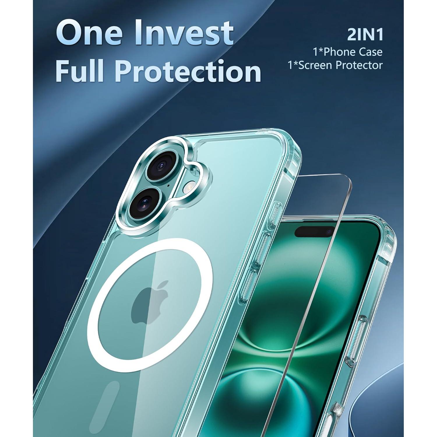 Funda FNTCASE para iPhone 16 Transparente - Protección Militar