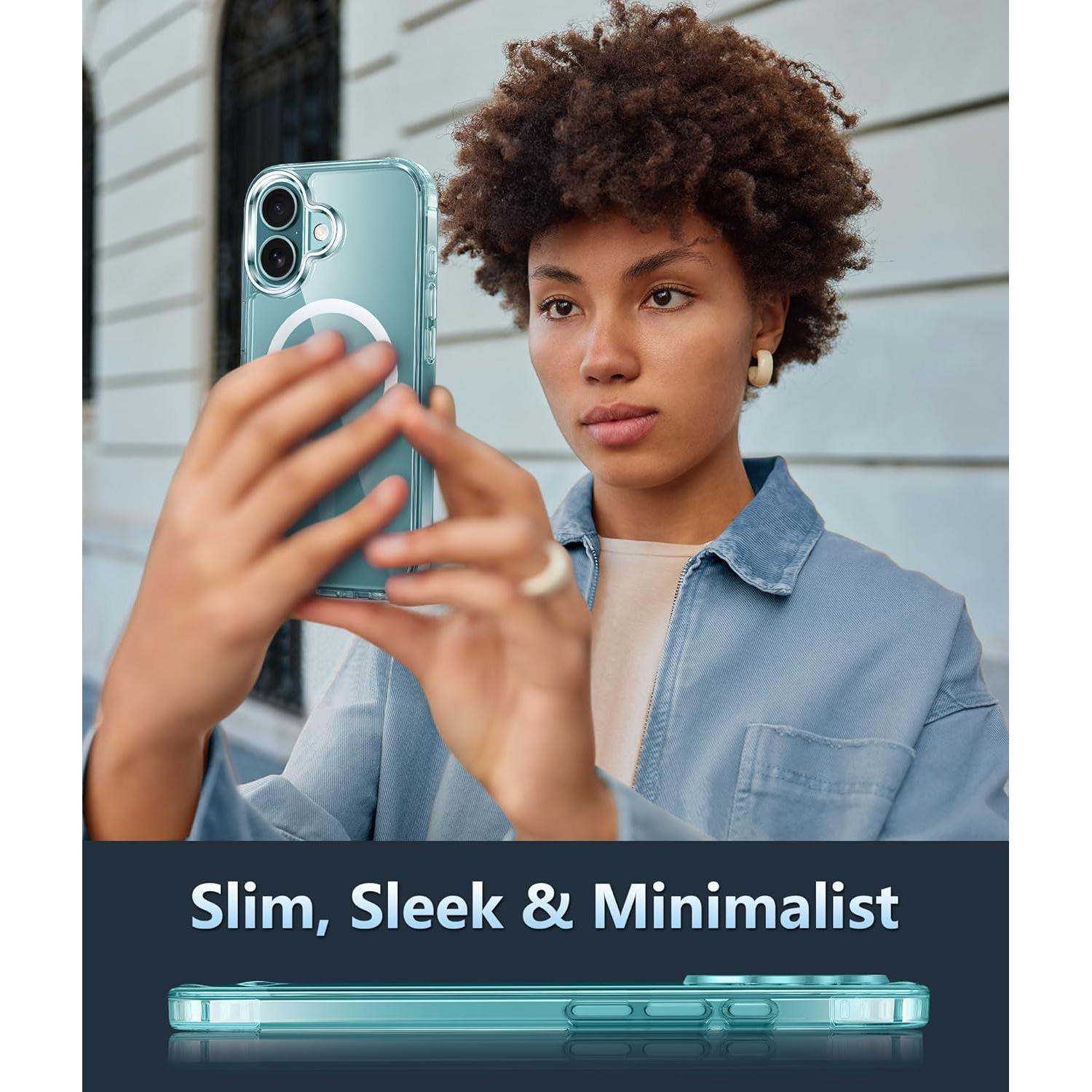 Funda FNTCASE para iPhone 16 Transparente - Protección Militar