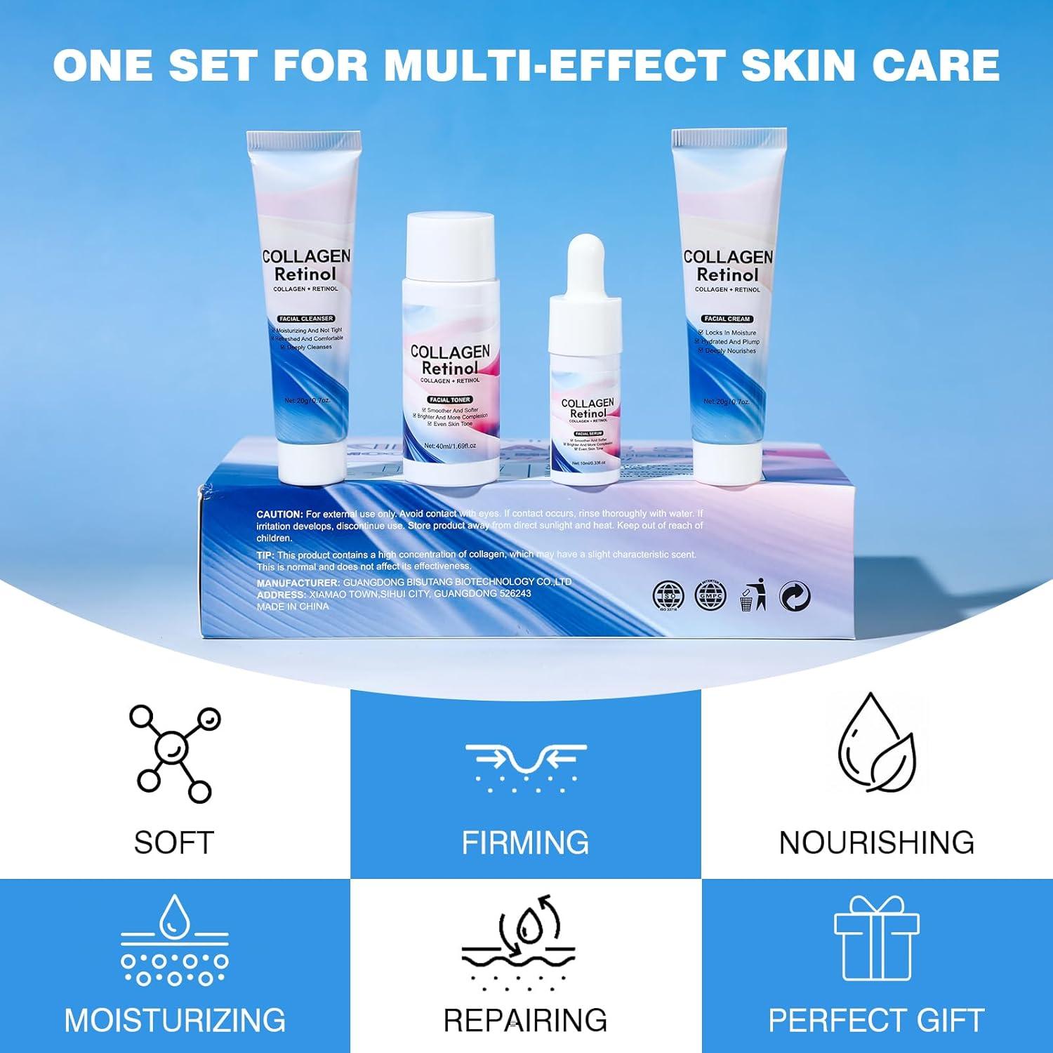 Kit de Cuidado de Piel BIYING con Colágeno y Retinol 4 Piezas