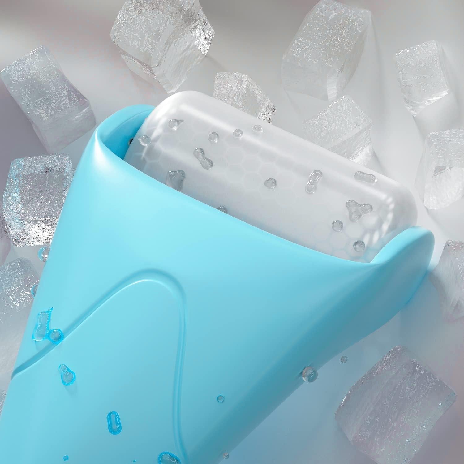 Juego de Rodillo de Hielo y Gua Sha Albatross 19x9cm Azul