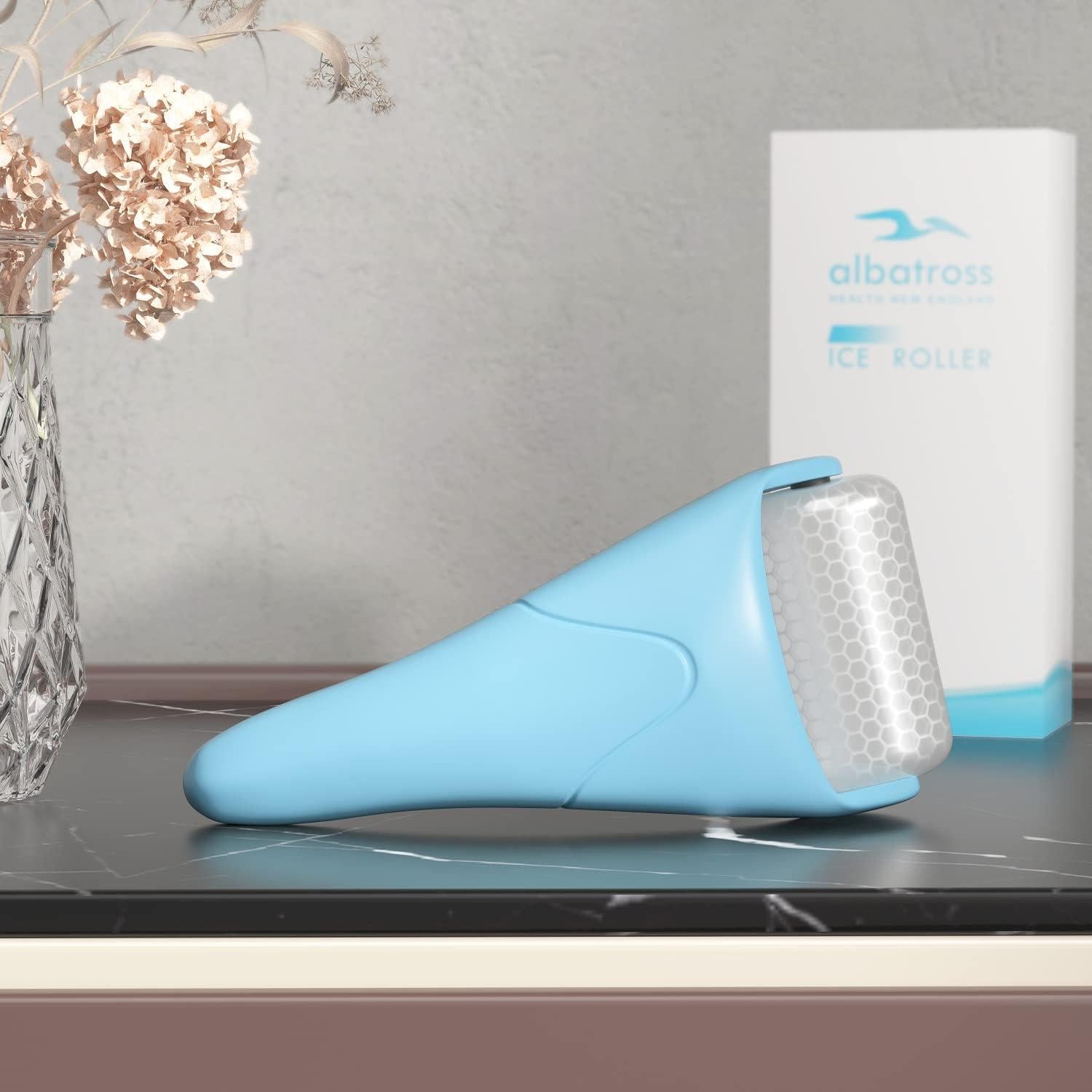 Juego de Rodillo de Hielo y Gua Sha Albatross 19x9cm Azul