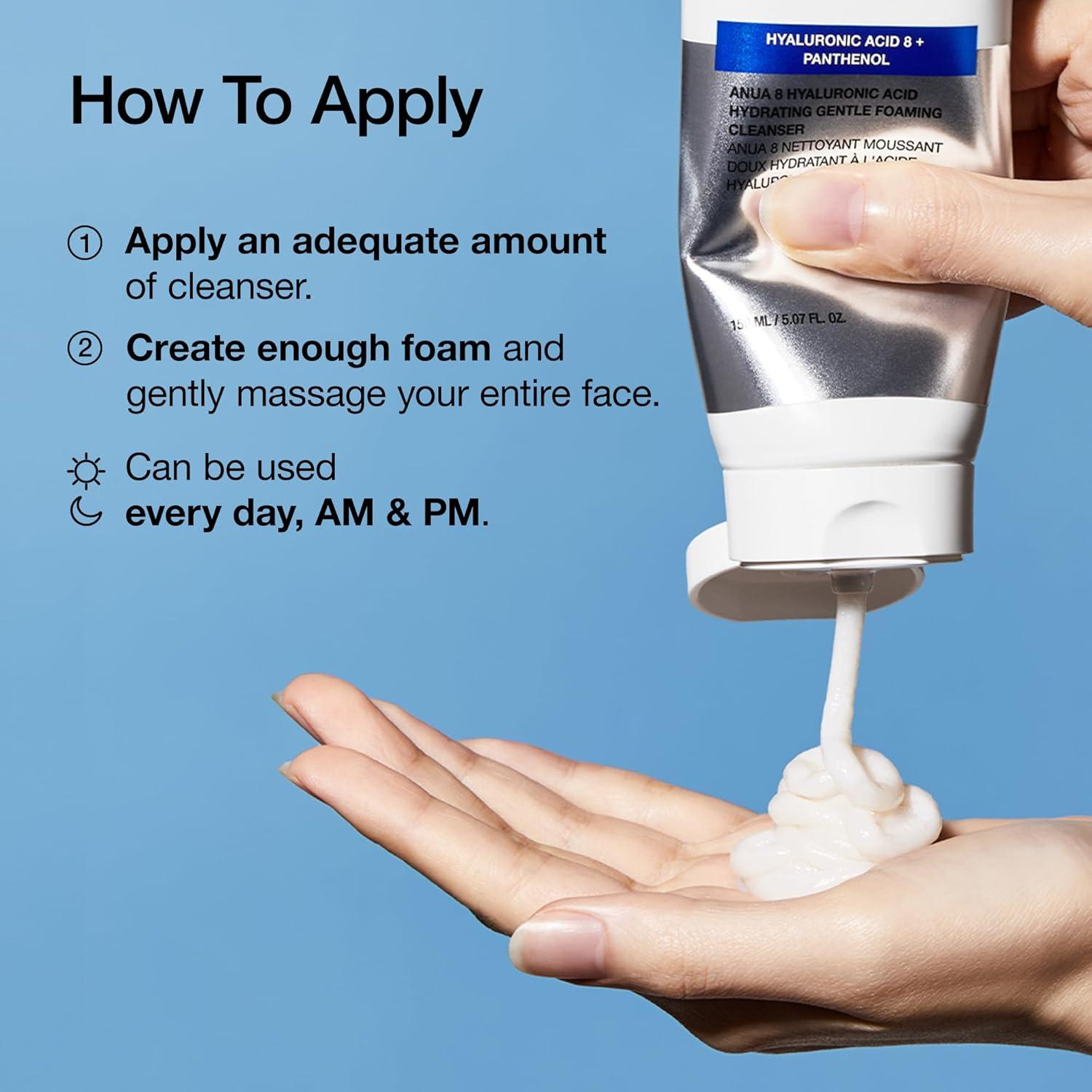 Limpiador Facial Espumoso ANUA 150ml - Ácido Hialurónico