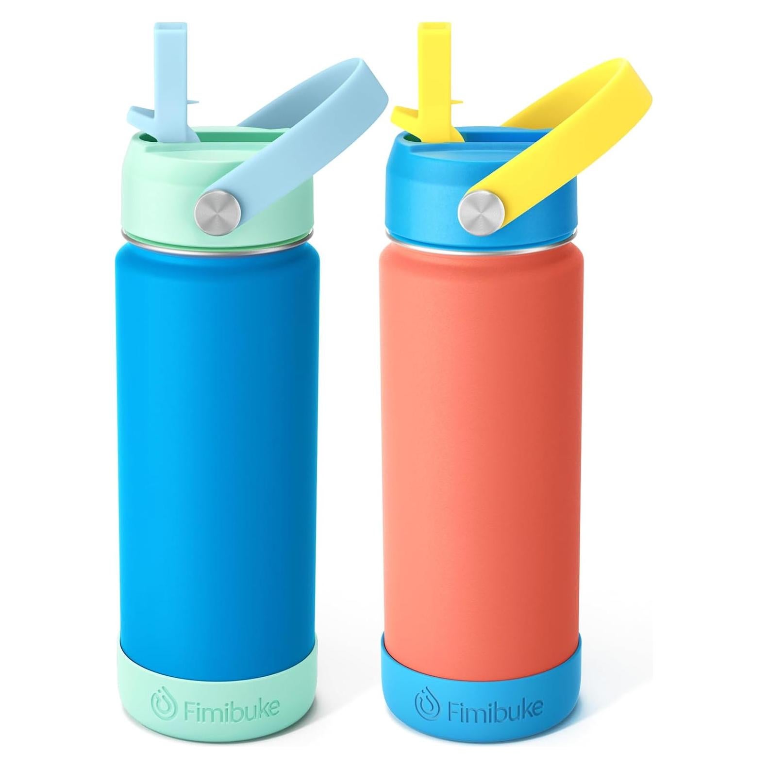 Botella de Agua Aislada Fimibuke para Niños 500ml con Popote