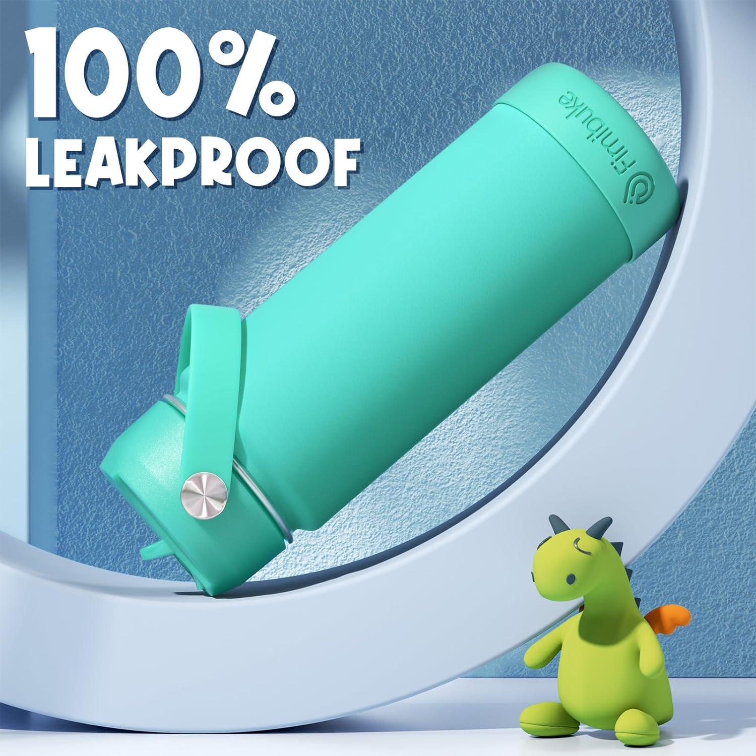 Botella de Agua Aislada Fimibuke para Niños 500ml con Popote