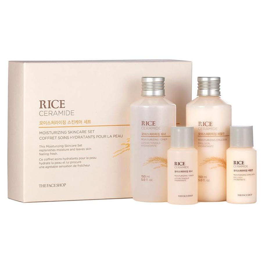 Set Hidratante Rice Ceramide The Face Shop - Tónico y Emulsión