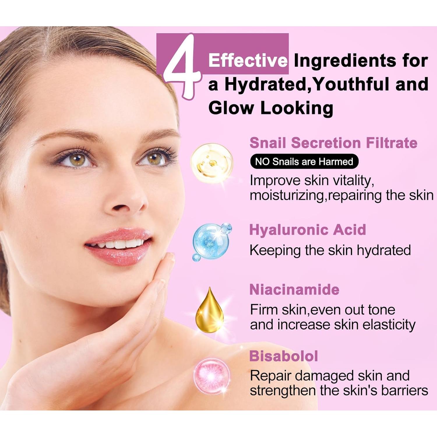 Set de Cuidado Facial GEBEATY 6 Piezas Mucina de Caracol