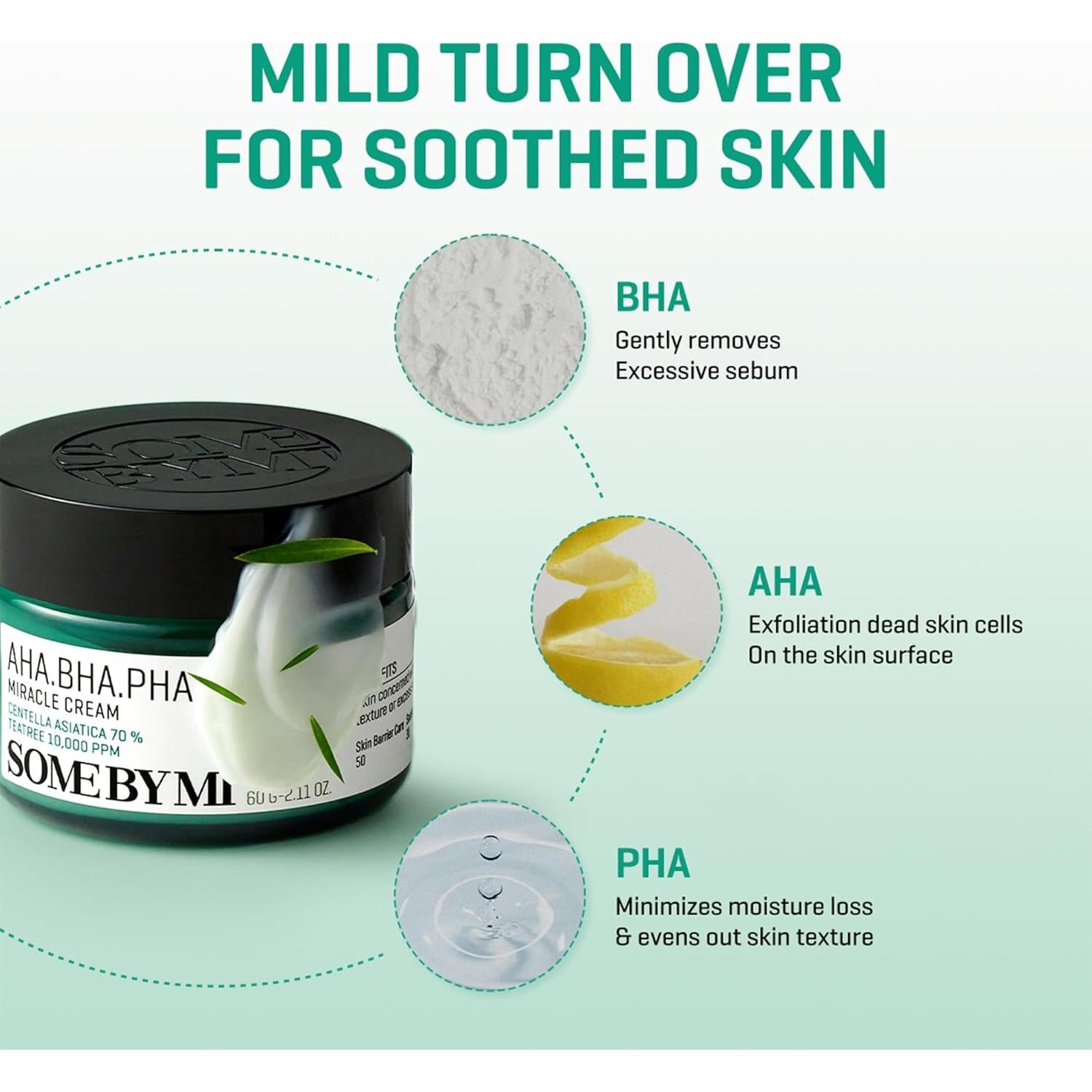 Crema Facial SOME BY MI AHA BHA PHA 60ml Hidratante Suave