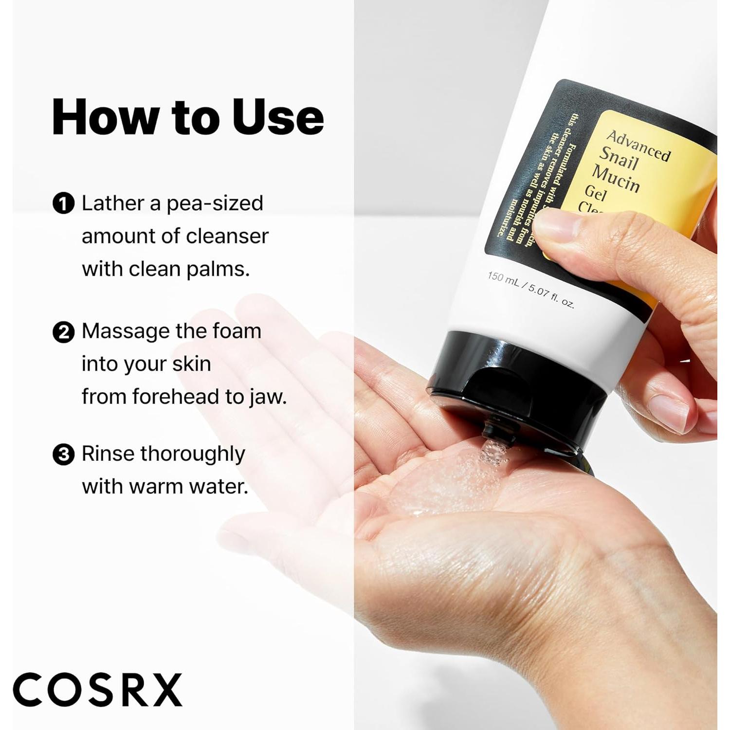 Limpiador en Gel COSRX de Mucina de Caracol 150 mL Piel Sensible