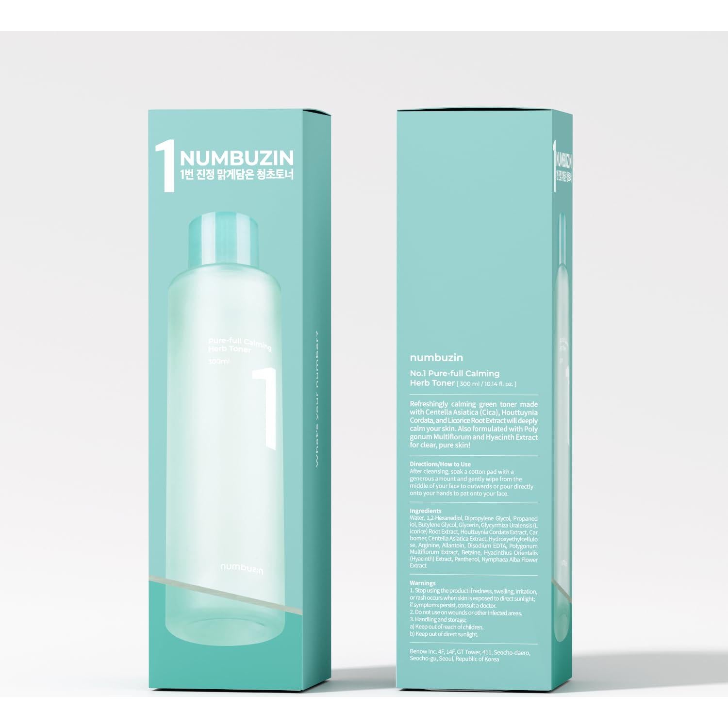 Tónico Herbáceo Calmante Numbuzin 300 ml Piel Sensible