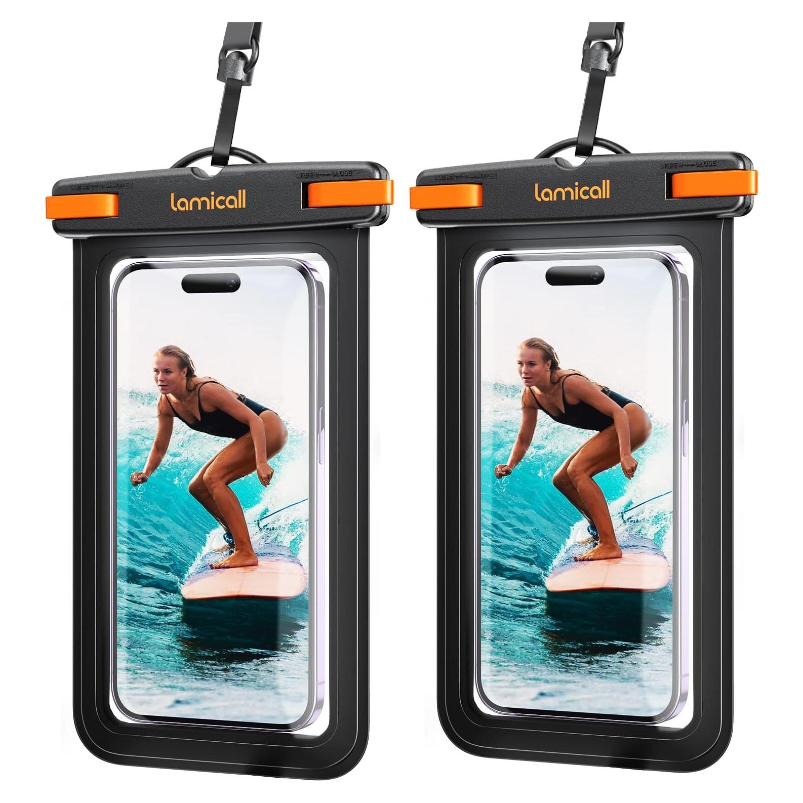 Funda Impermeable Lamicall para Teléfono 7" IPX8 Negro