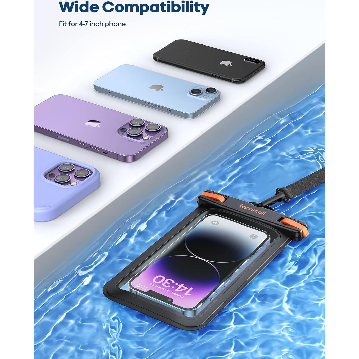 Funda Impermeable Lamicall para Teléfono 7" IPX8 Negro