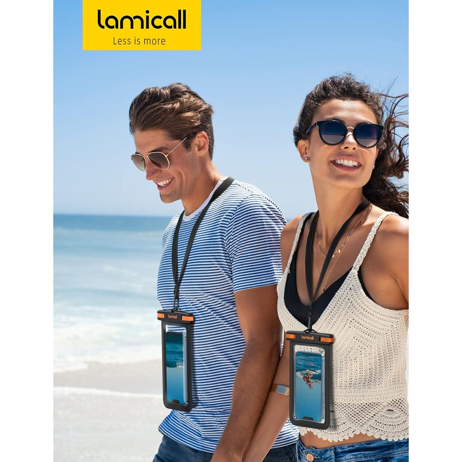 Funda Impermeable Lamicall para Teléfono 7" IPX8 Negro