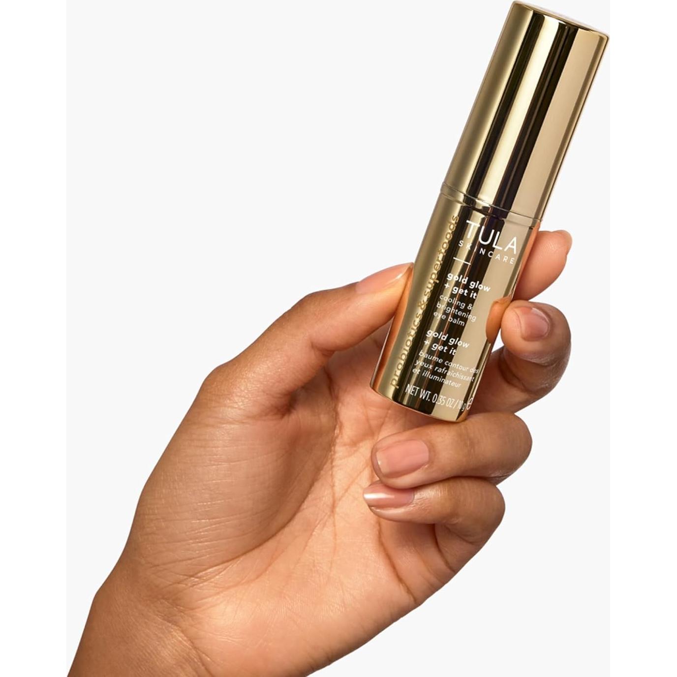 Bálsamo para Ojos TULA Skin Care Gold Glow 9.86g - Hidrata y Ilumina