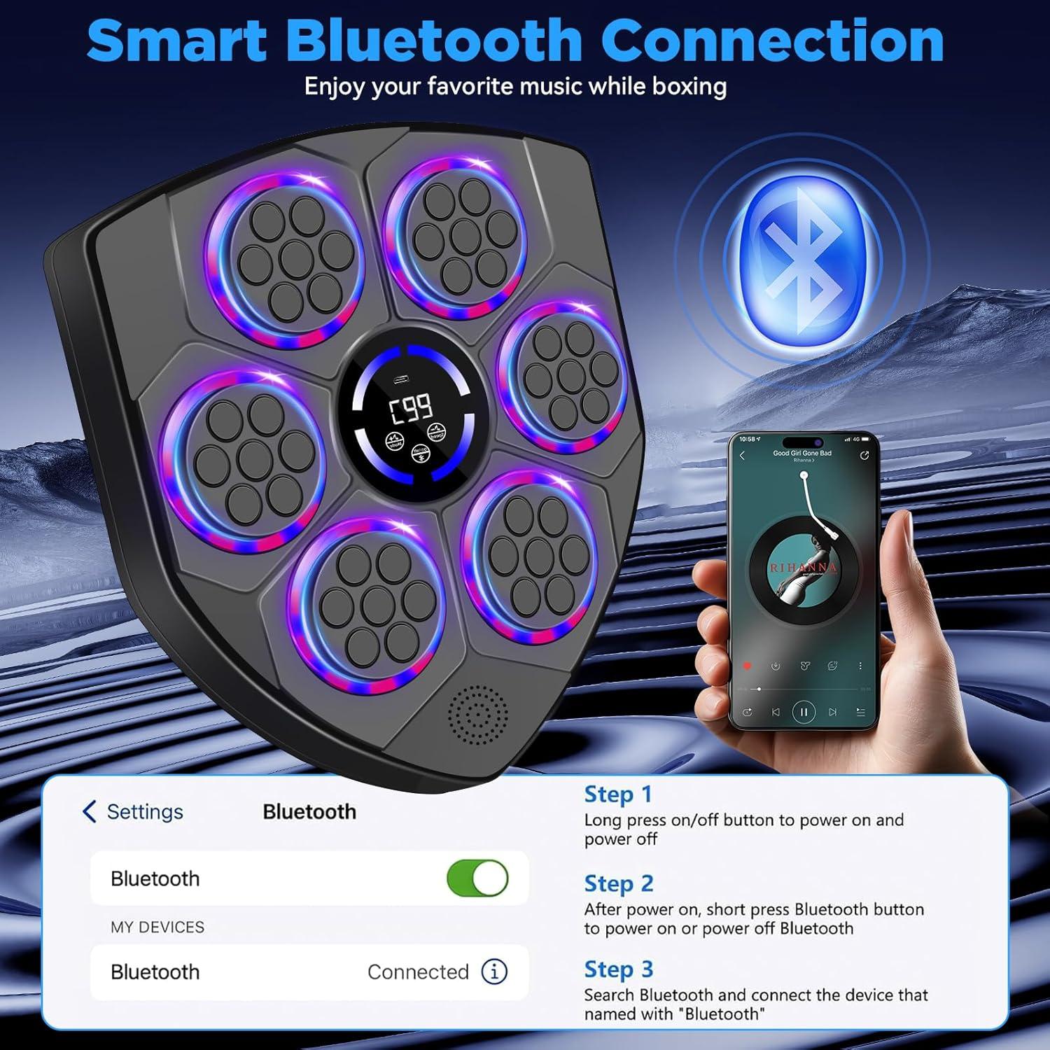 Máquina de Boxeo Musical JUOIFIP QB07 con Guantes y 9 Modos