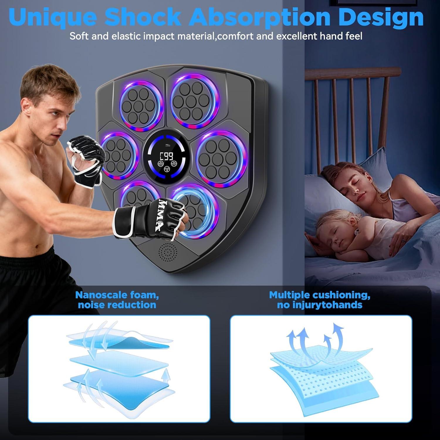 Máquina de Boxeo Musical JUOIFIP QB07 con Guantes y 9 Modos