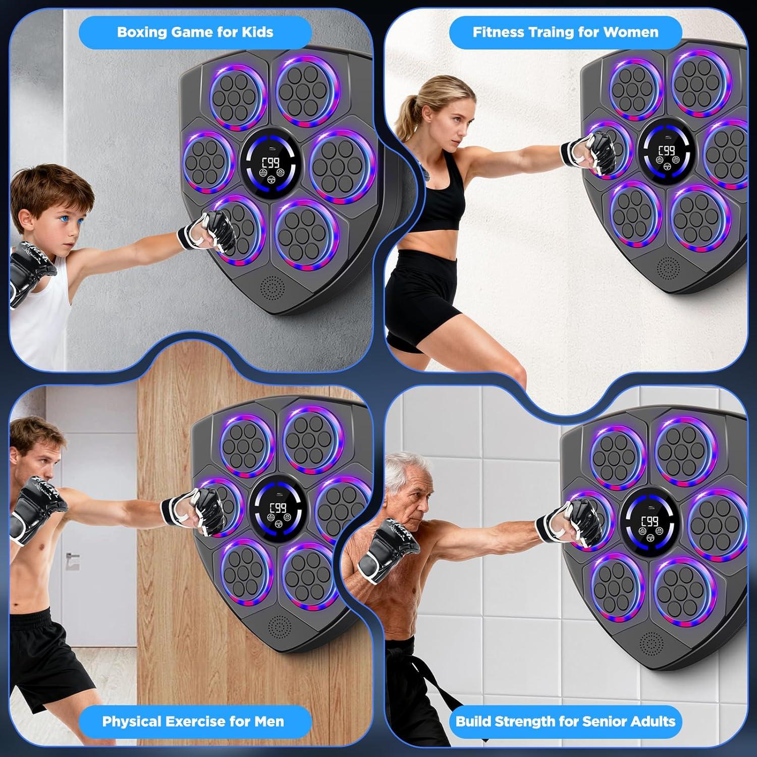 Máquina de Boxeo Musical JUOIFIP QB07 con Guantes y 9 Modos