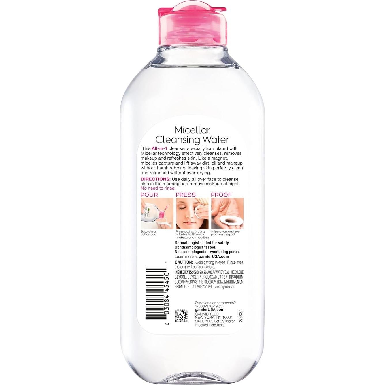 Agua Micelar Garnier 400ml Limpiador Facial Vegano