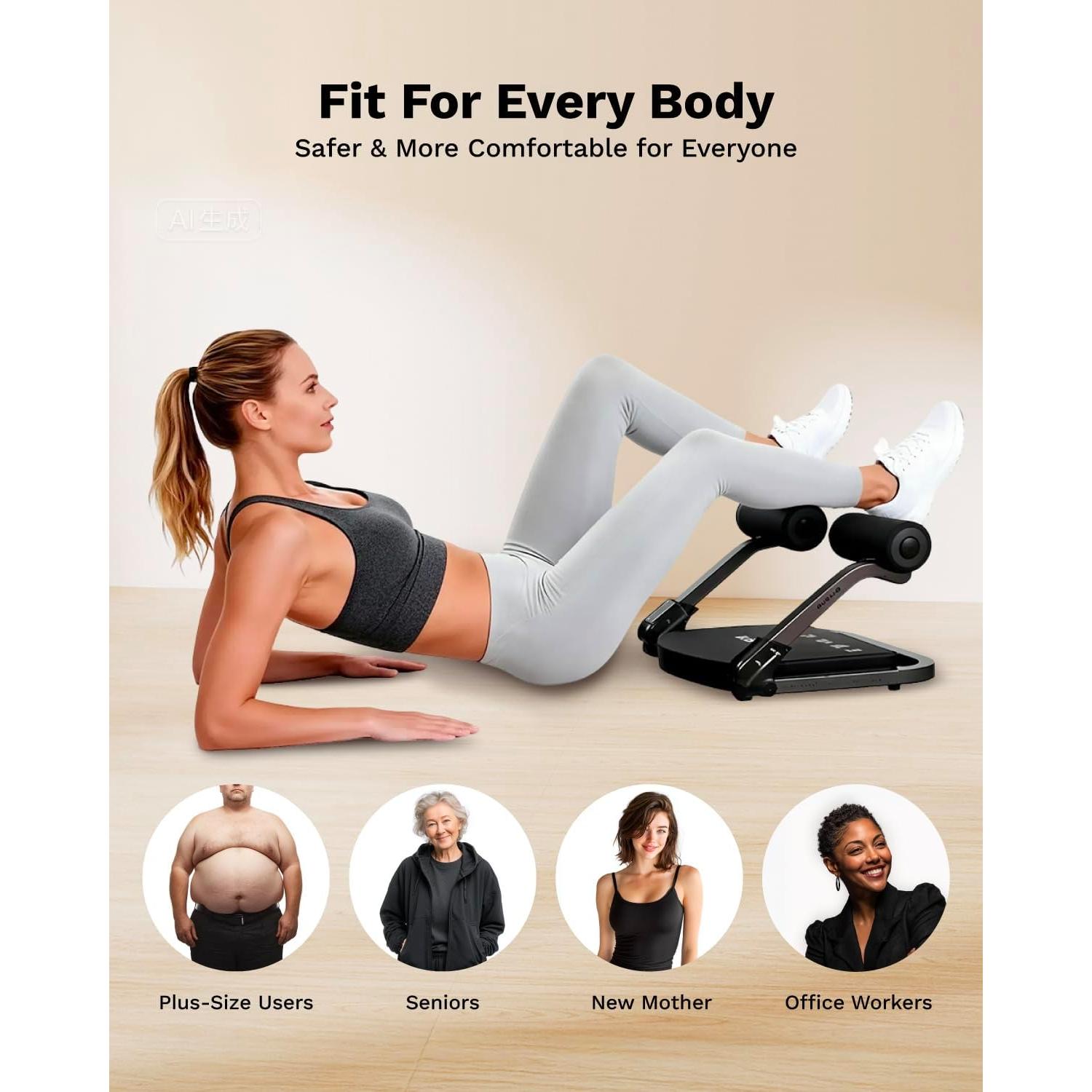 Máquina de Abdominales AIRHOP AH-AB10 Ajustable 4 Niveles