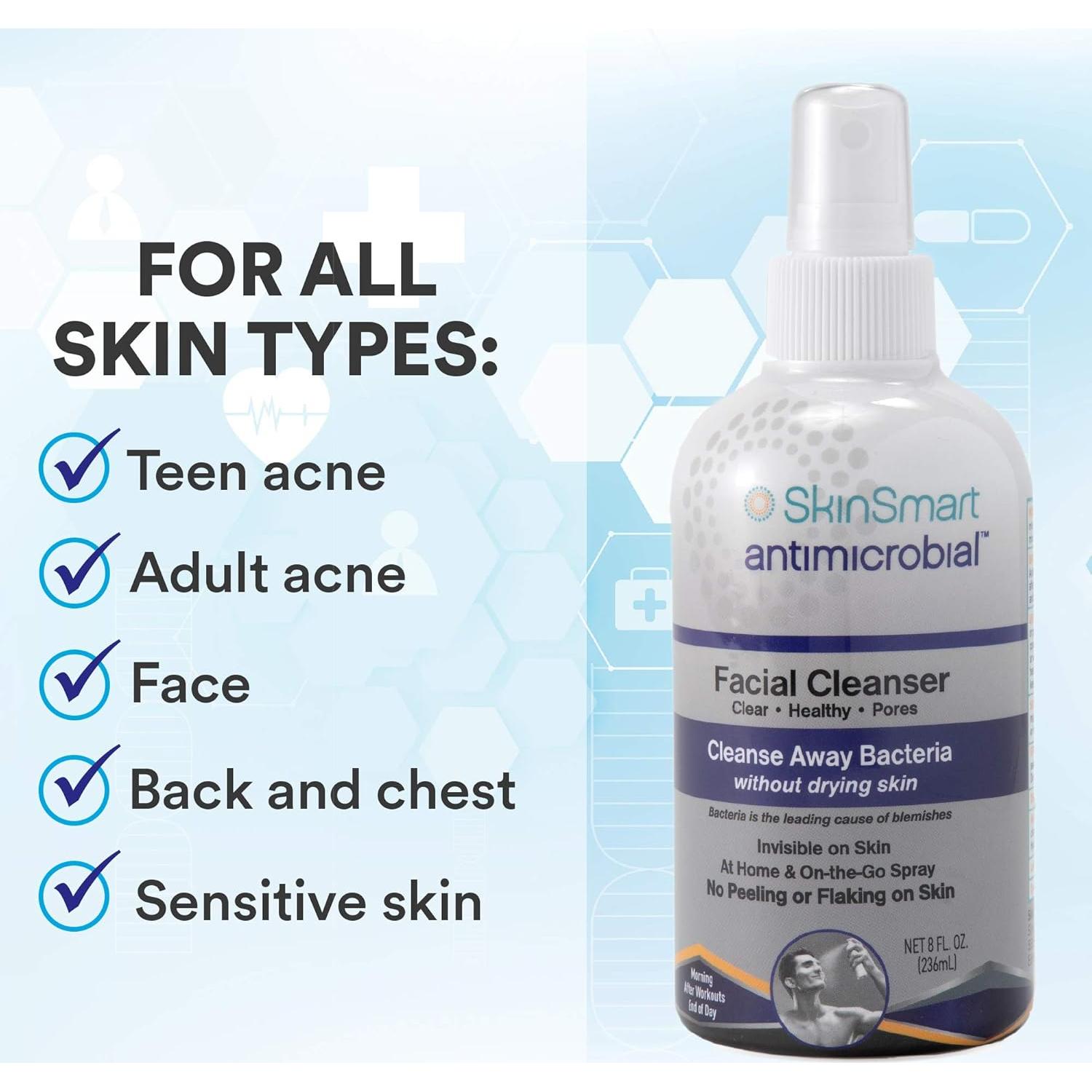 Limpiador Facial SkinSmart 236ml para Acné y Bacterias