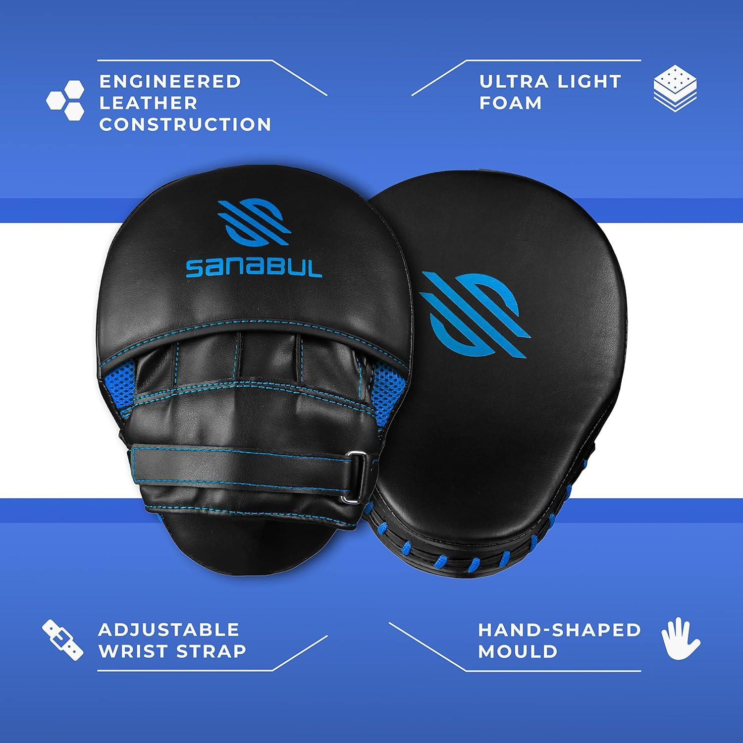 Punch Mitts Esenciales Sanabul para Boxeo y MMA - Azul Metálico
