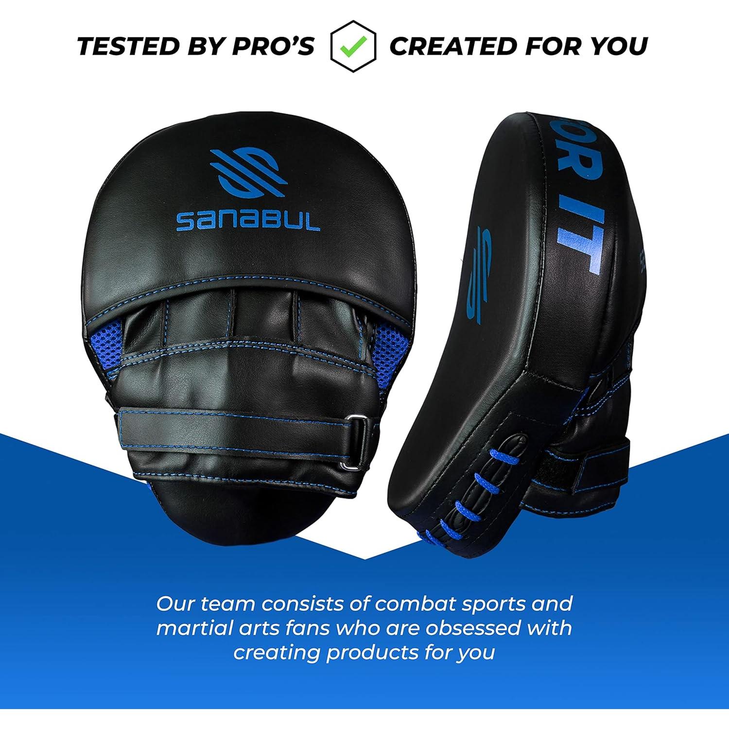 Punch Mitts Esenciales Sanabul para Boxeo y MMA - Azul Metálico